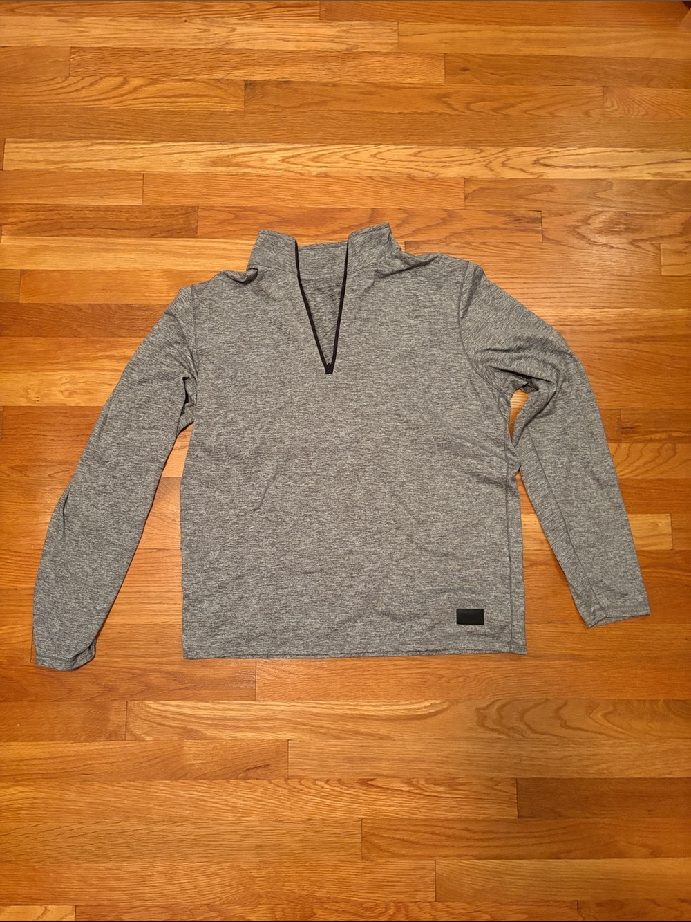 Abercrombie & Fitch Heather Gray Quarter-Zip Pullover